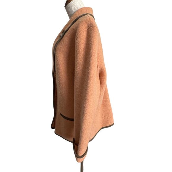 Vintage Wool LodenFrey München Blazer Peach Trimmed Alpine Jacket Scandi Girl - Picture 5 of 13